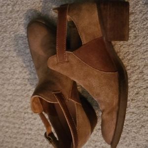 Born leather & suede ankle booties with buckle